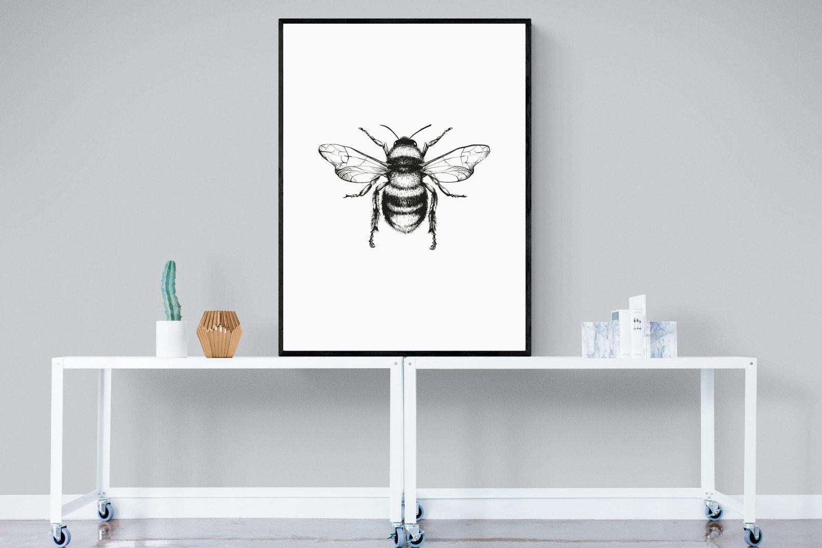 Bee-Wall_Art-90 x 120cm-Mounted Canvas-Black-Pixalot