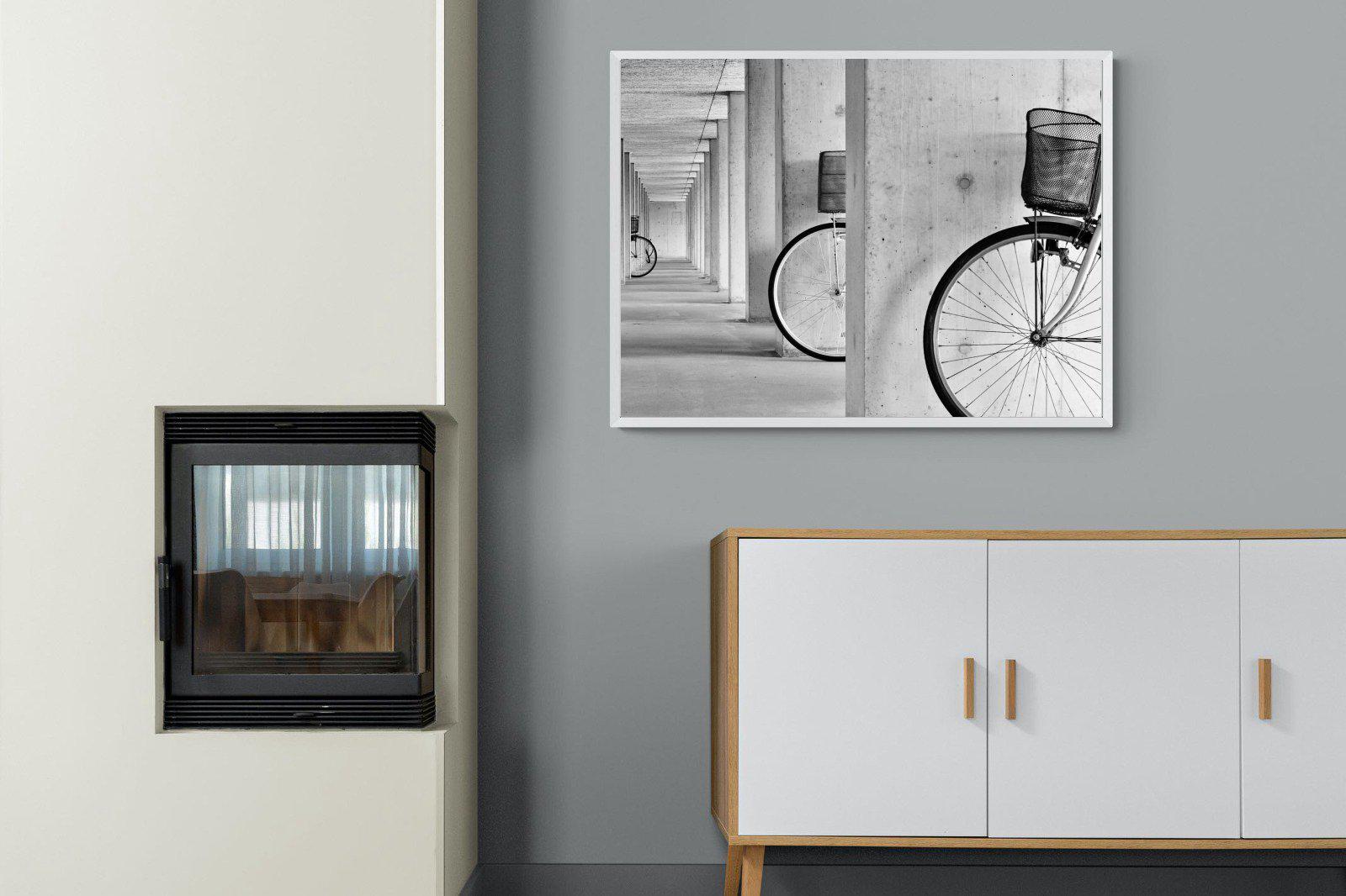 Bike & Basket-Wall_Art-100 x 75cm-Mounted Canvas-White-Pixalot
