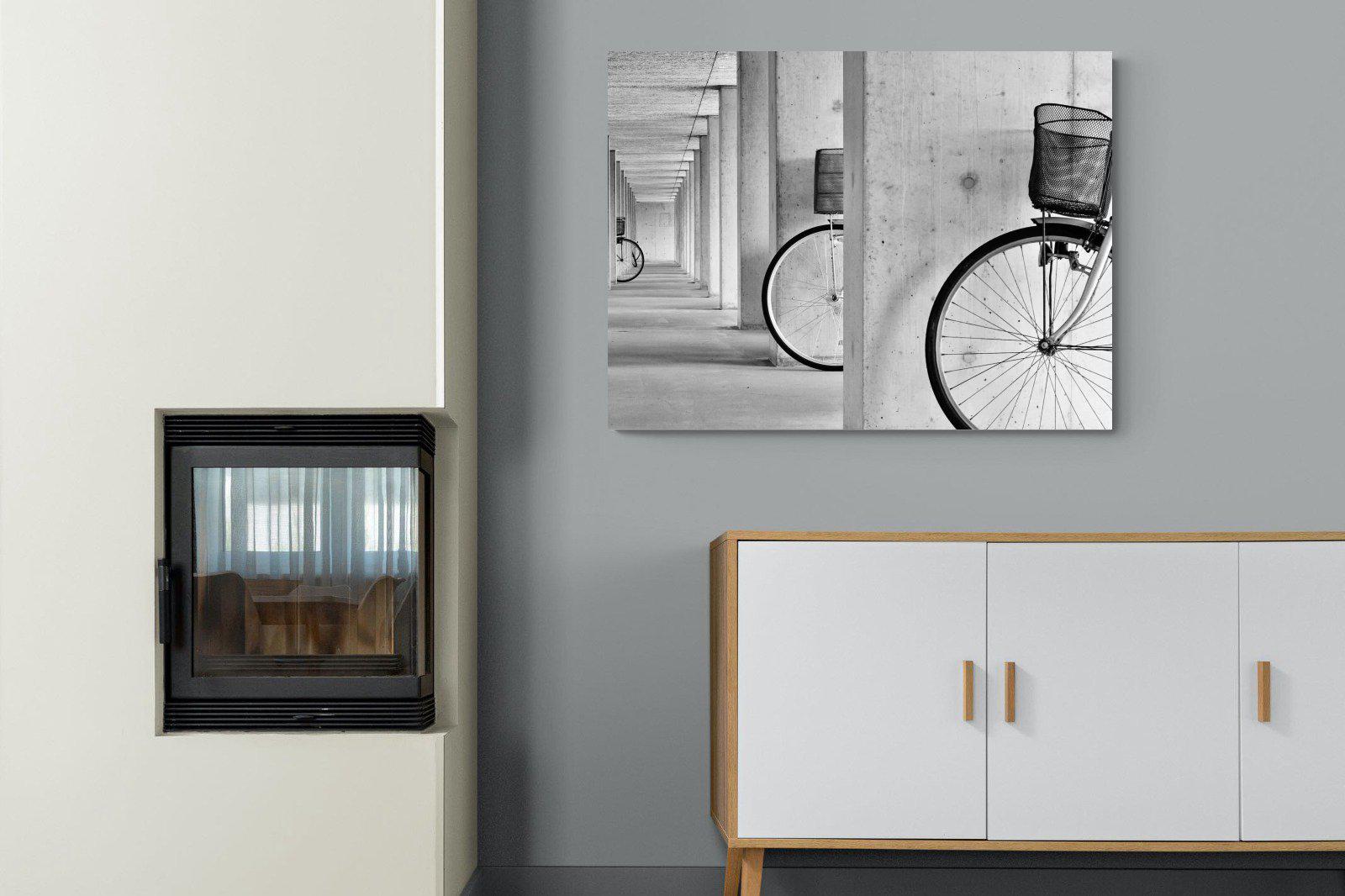 Bike & Basket-Wall_Art-100 x 75cm-Mounted Canvas-No Frame-Pixalot