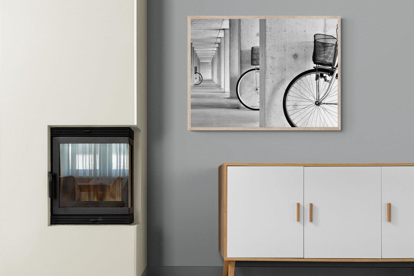 Bike & Basket-Wall_Art-100 x 75cm-Mounted Canvas-Wood-Pixalot