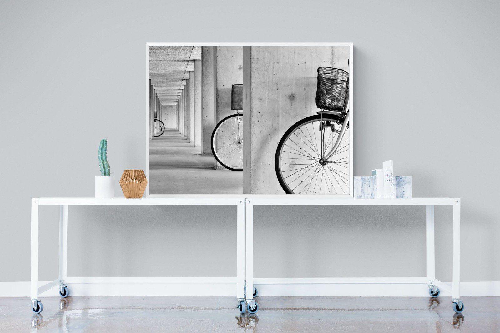 Bike & Basket-Wall_Art-120 x 90cm-Mounted Canvas-White-Pixalot