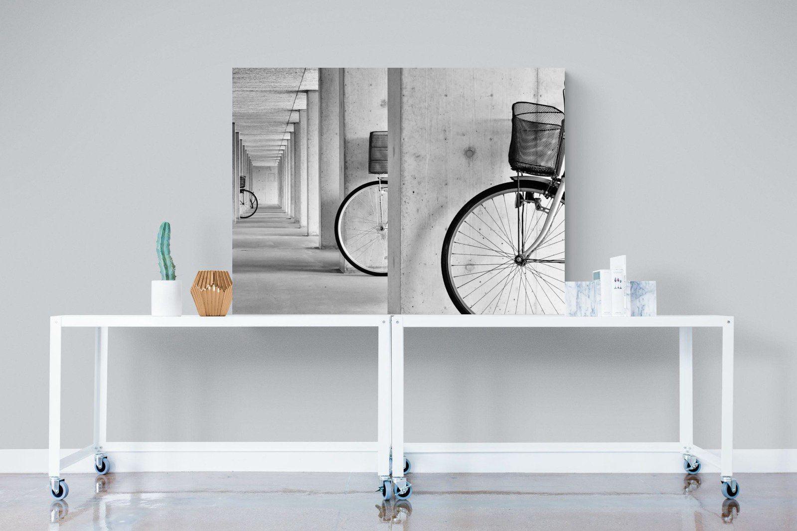 Bike & Basket-Wall_Art-120 x 90cm-Mounted Canvas-No Frame-Pixalot