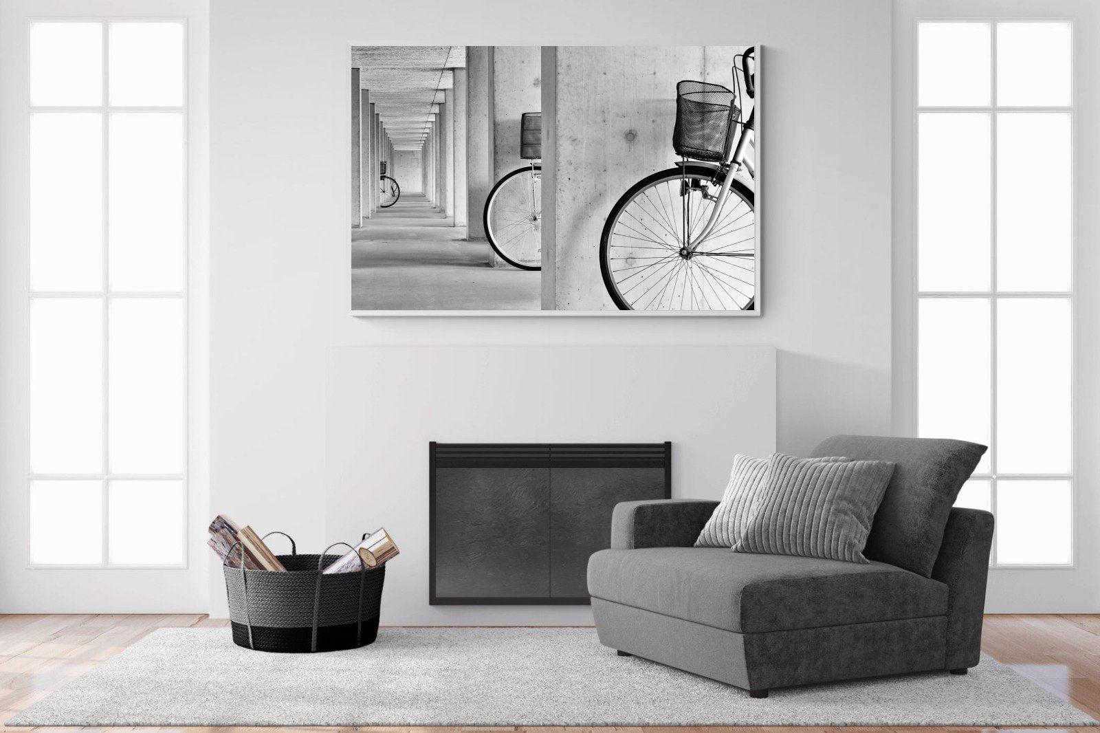 Bike & Basket-Wall_Art-150 x 100cm-Mounted Canvas-White-Pixalot