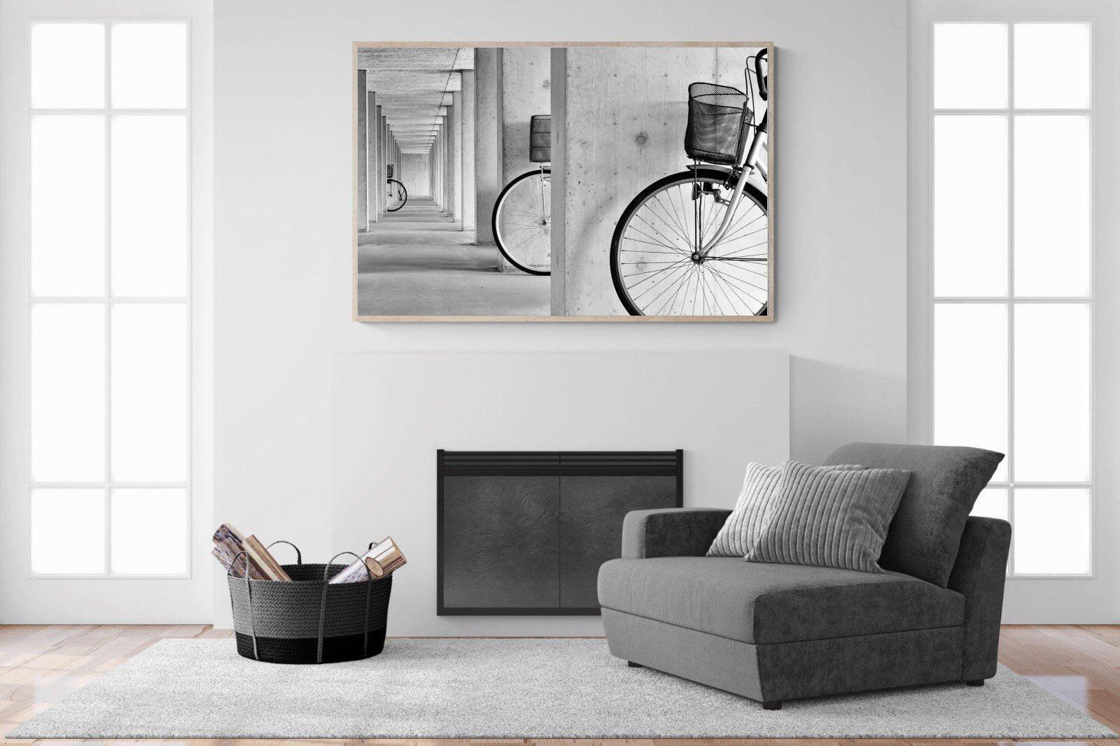 Bike & Basket-Wall_Art-150 x 100cm-Mounted Canvas-Wood-Pixalot