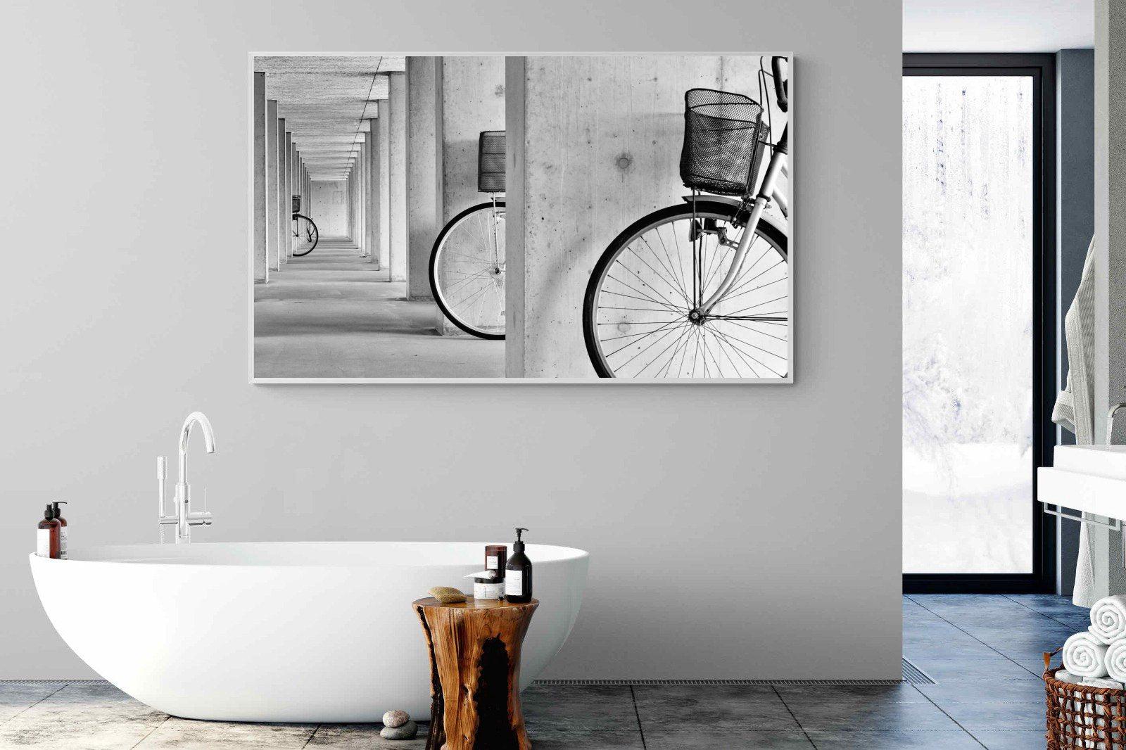 Bike & Basket-Wall_Art-180 x 110cm-Mounted Canvas-White-Pixalot