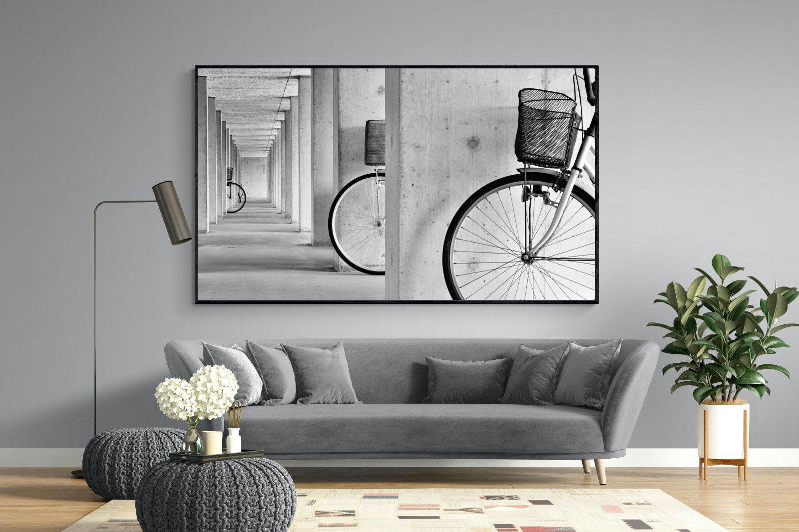 Bike & Basket-Wall_Art-220 x 130cm-Mounted Canvas-Black-Pixalot