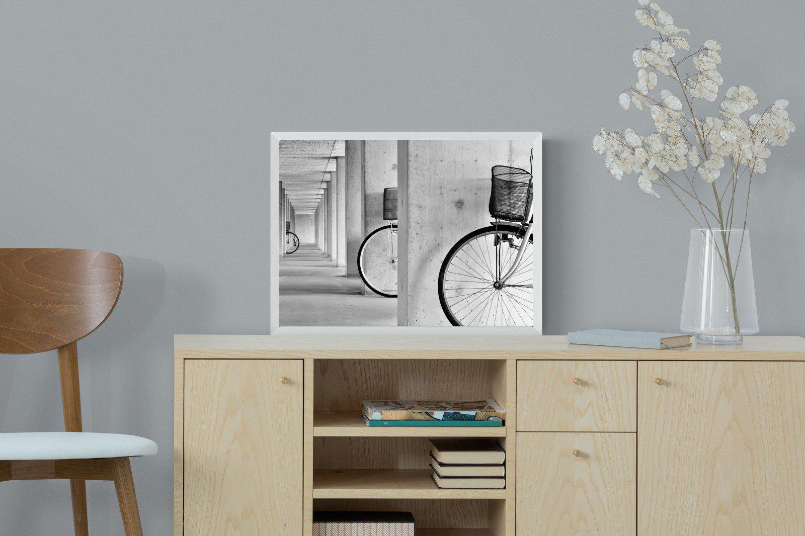 Bike & Basket-Wall_Art-60 x 45cm-Mounted Canvas-White-Pixalot