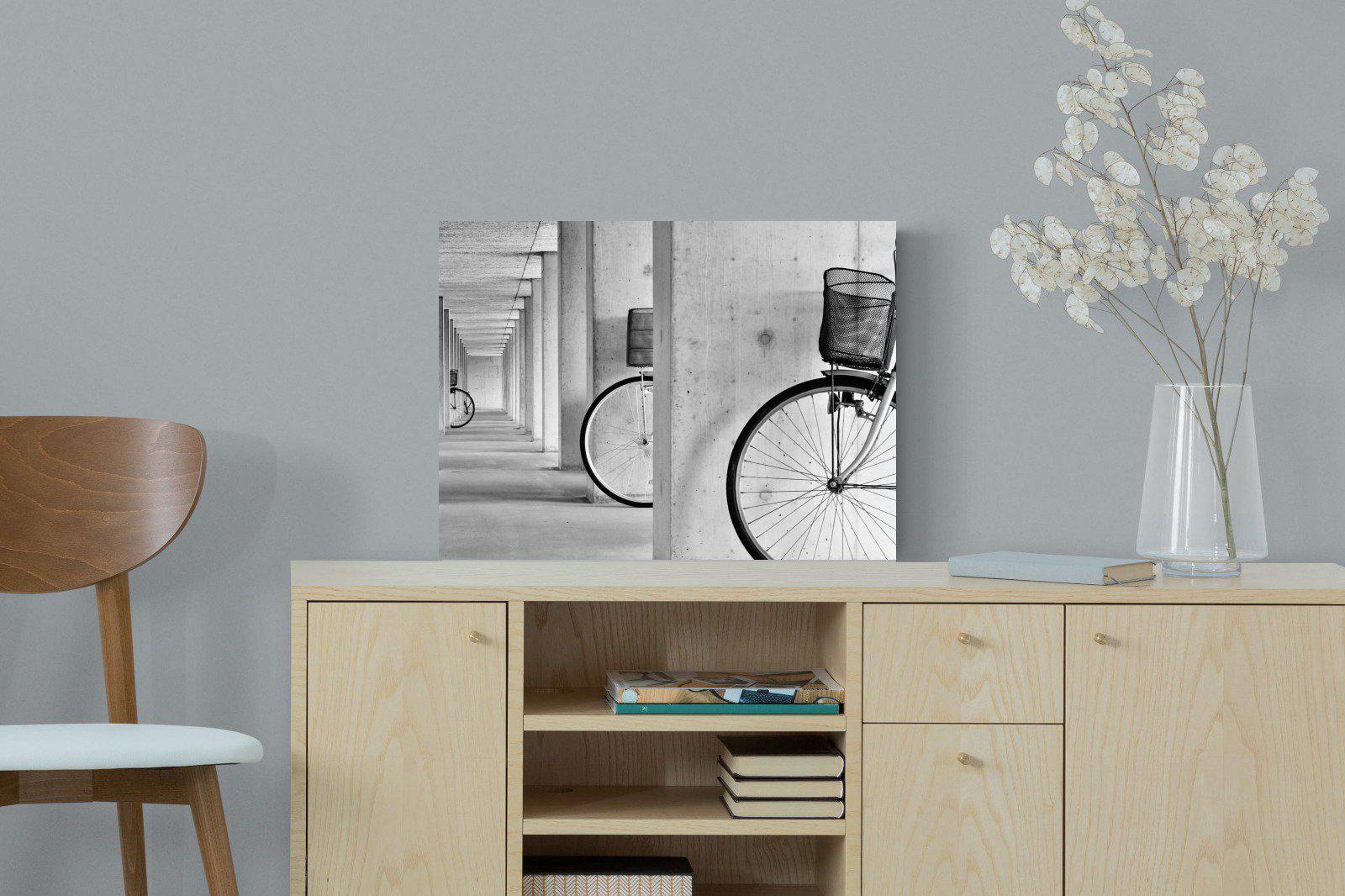 Bike & Basket-Wall_Art-60 x 45cm-Mounted Canvas-No Frame-Pixalot