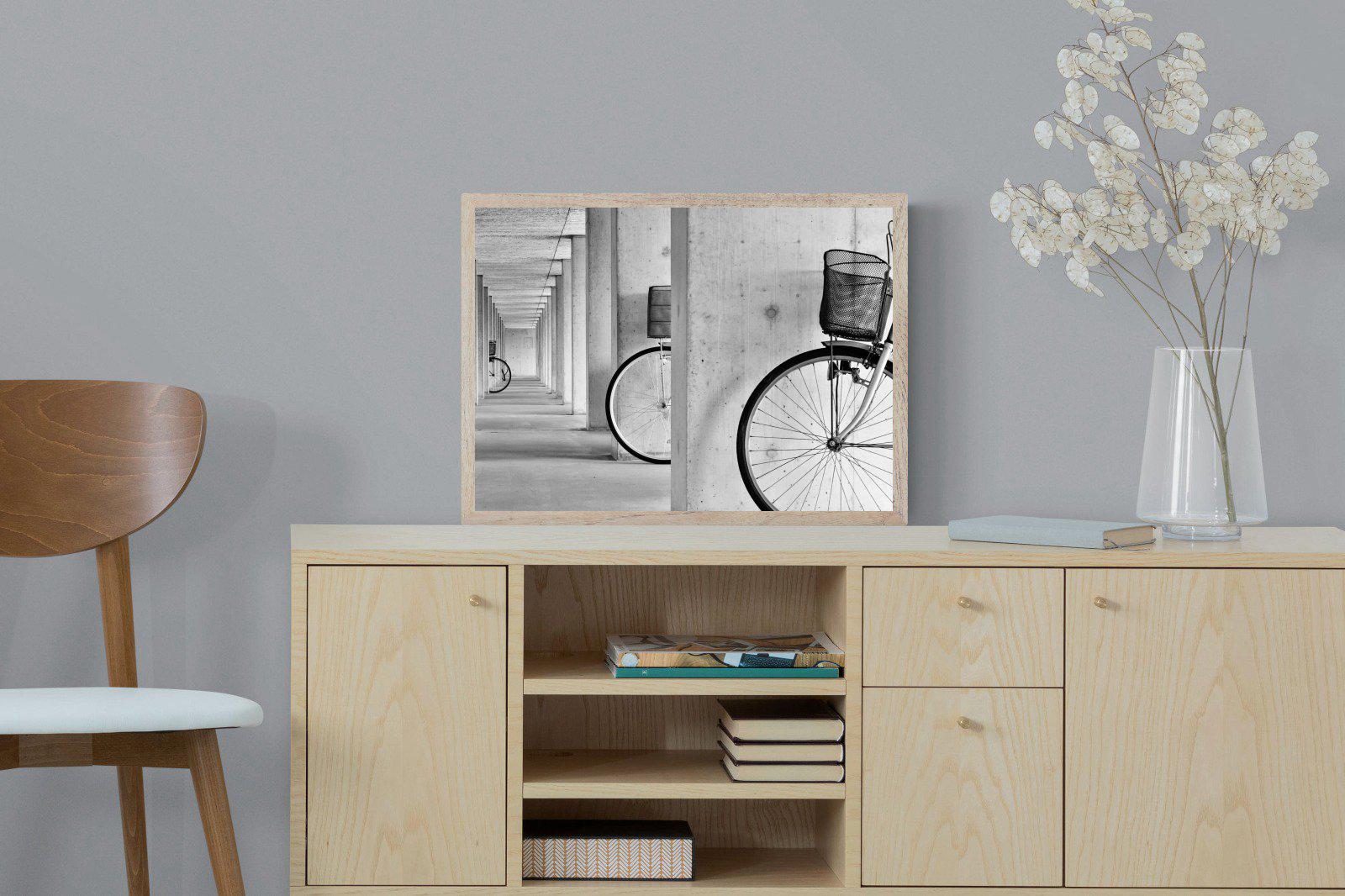 Bike & Basket-Wall_Art-60 x 45cm-Mounted Canvas-Wood-Pixalot