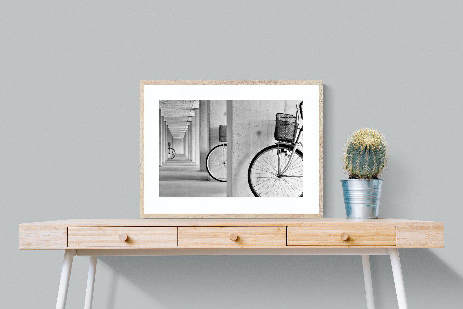 Bike & Basket-Wall_Art-80 x 60cm-Framed Print-Wood-Pixalot