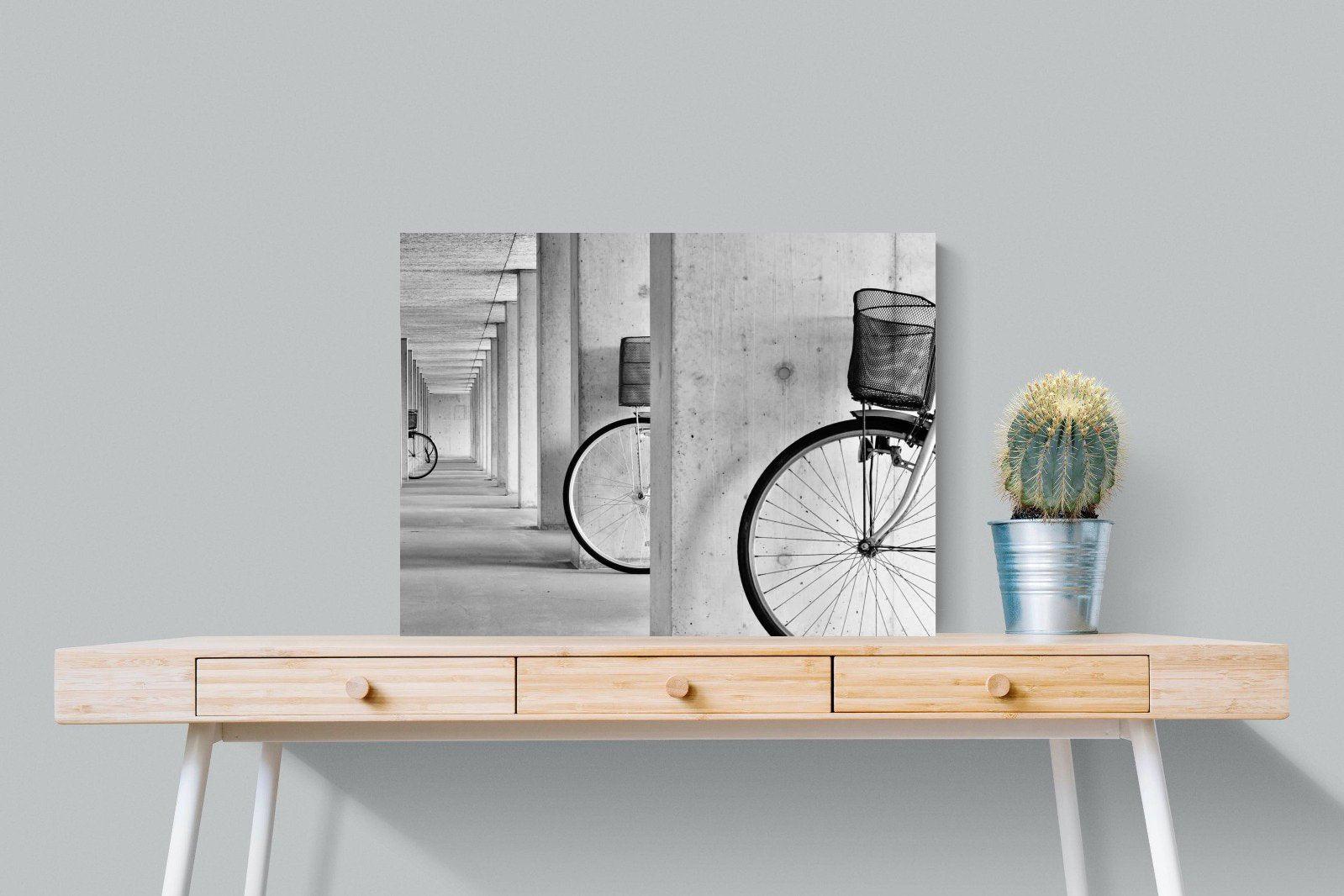 Bike & Basket-Wall_Art-80 x 60cm-Mounted Canvas-No Frame-Pixalot