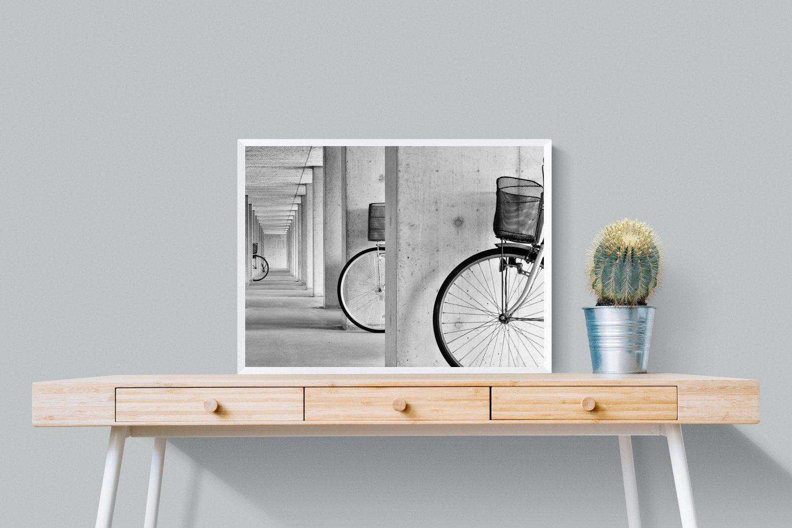 Bike & Basket-Wall_Art-80 x 60cm-Mounted Canvas-White-Pixalot