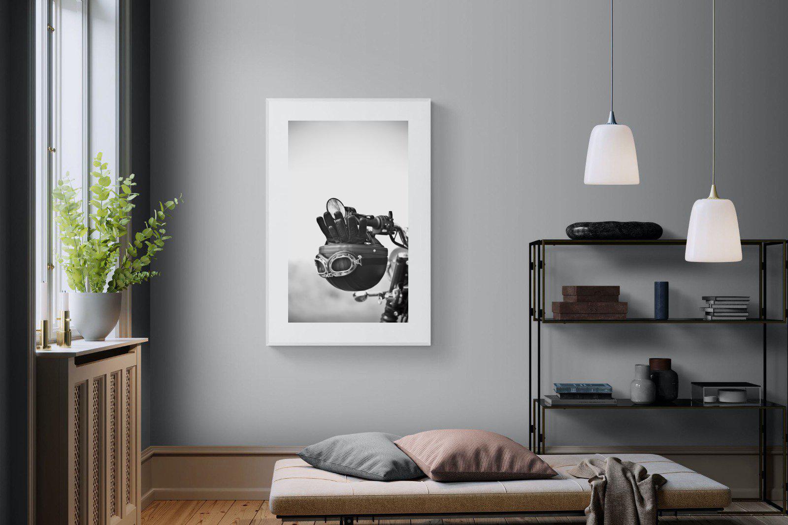 Biker Gear-Wall_Art-100 x 150cm-Framed Print-White-Pixalot
