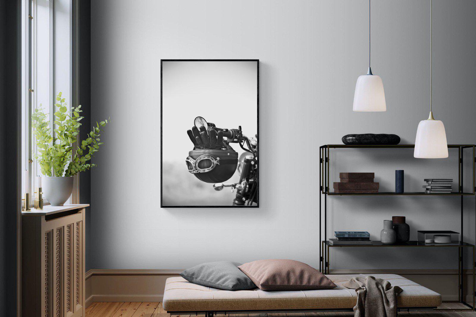 Biker Gear-Wall_Art-100 x 150cm-Mounted Canvas-Black-Pixalot