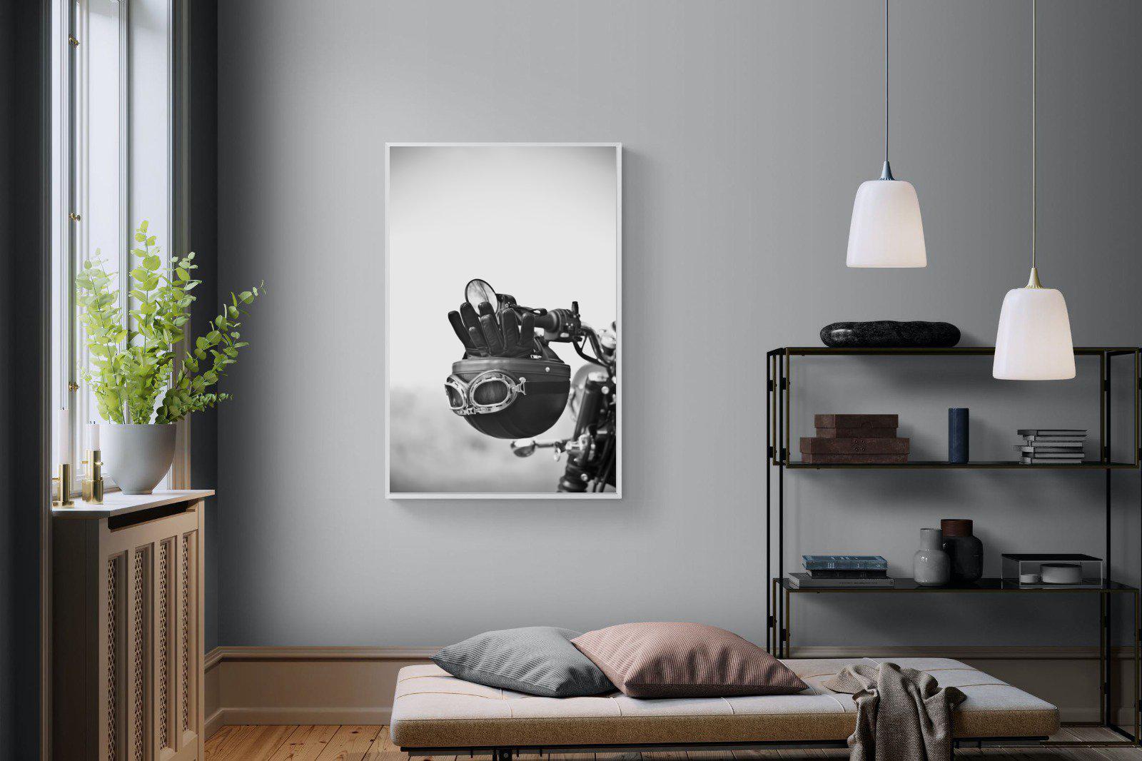 Biker Gear-Wall_Art-100 x 150cm-Mounted Canvas-White-Pixalot
