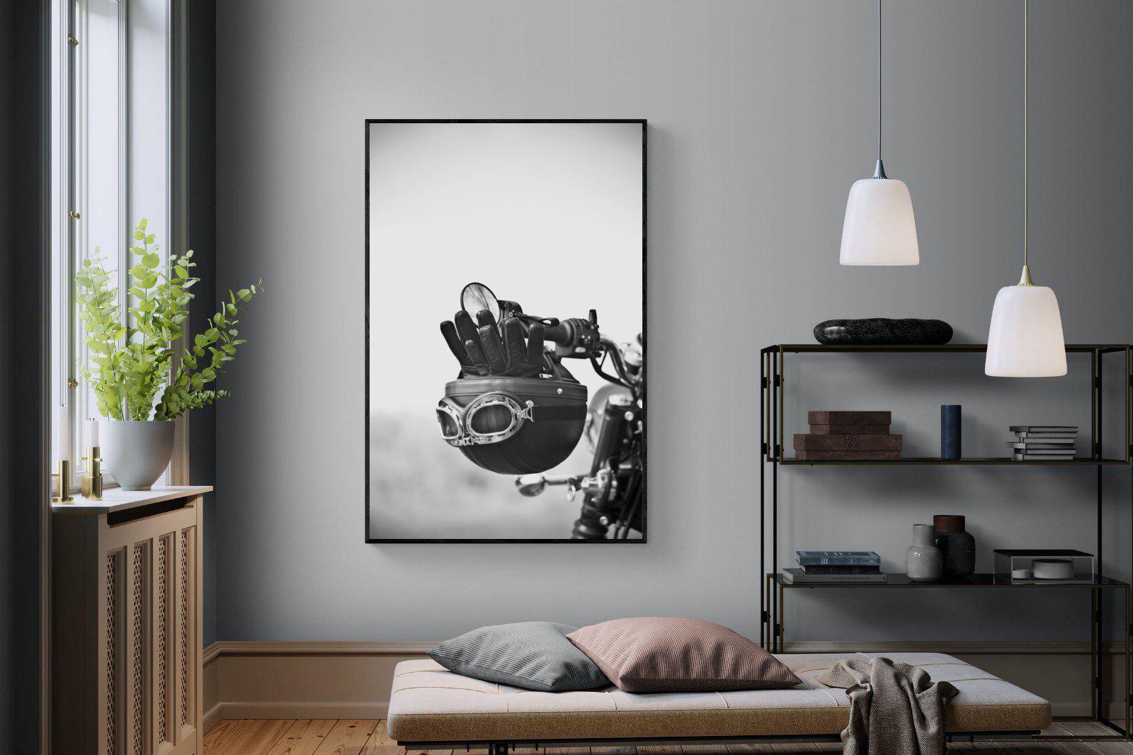 Biker Gear-Wall_Art-120 x 180cm-Mounted Canvas-Black-Pixalot