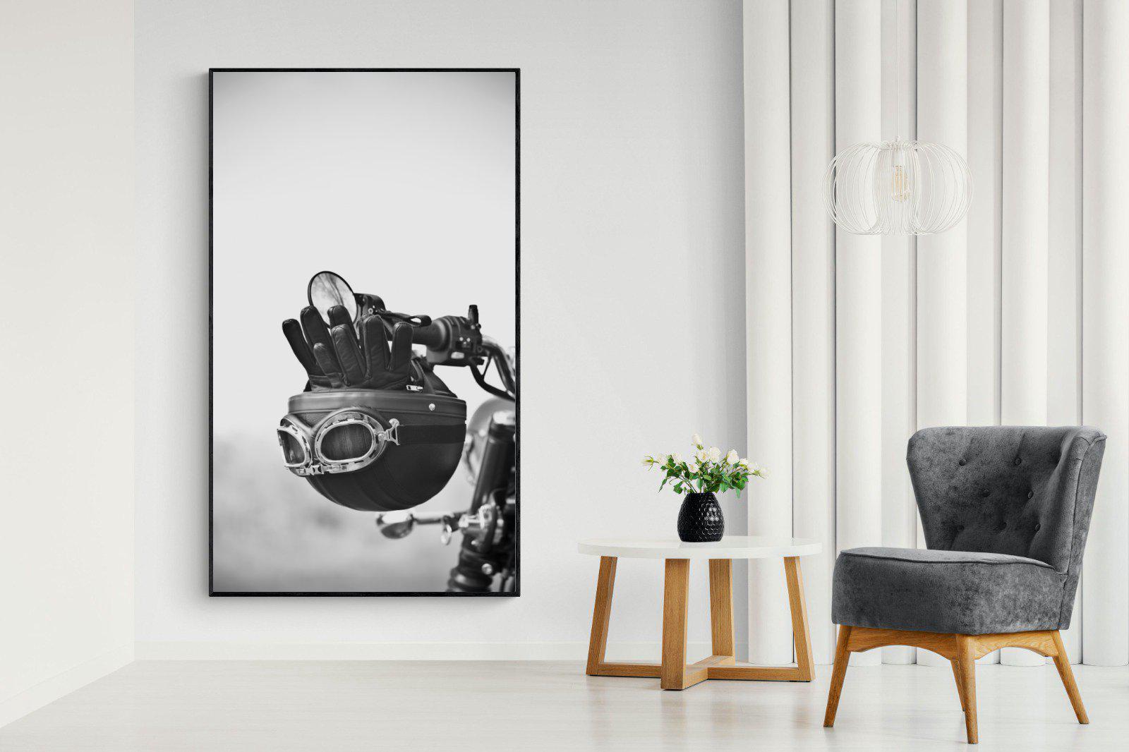 Biker Gear-Wall_Art-130 x 220cm-Mounted Canvas-Black-Pixalot
