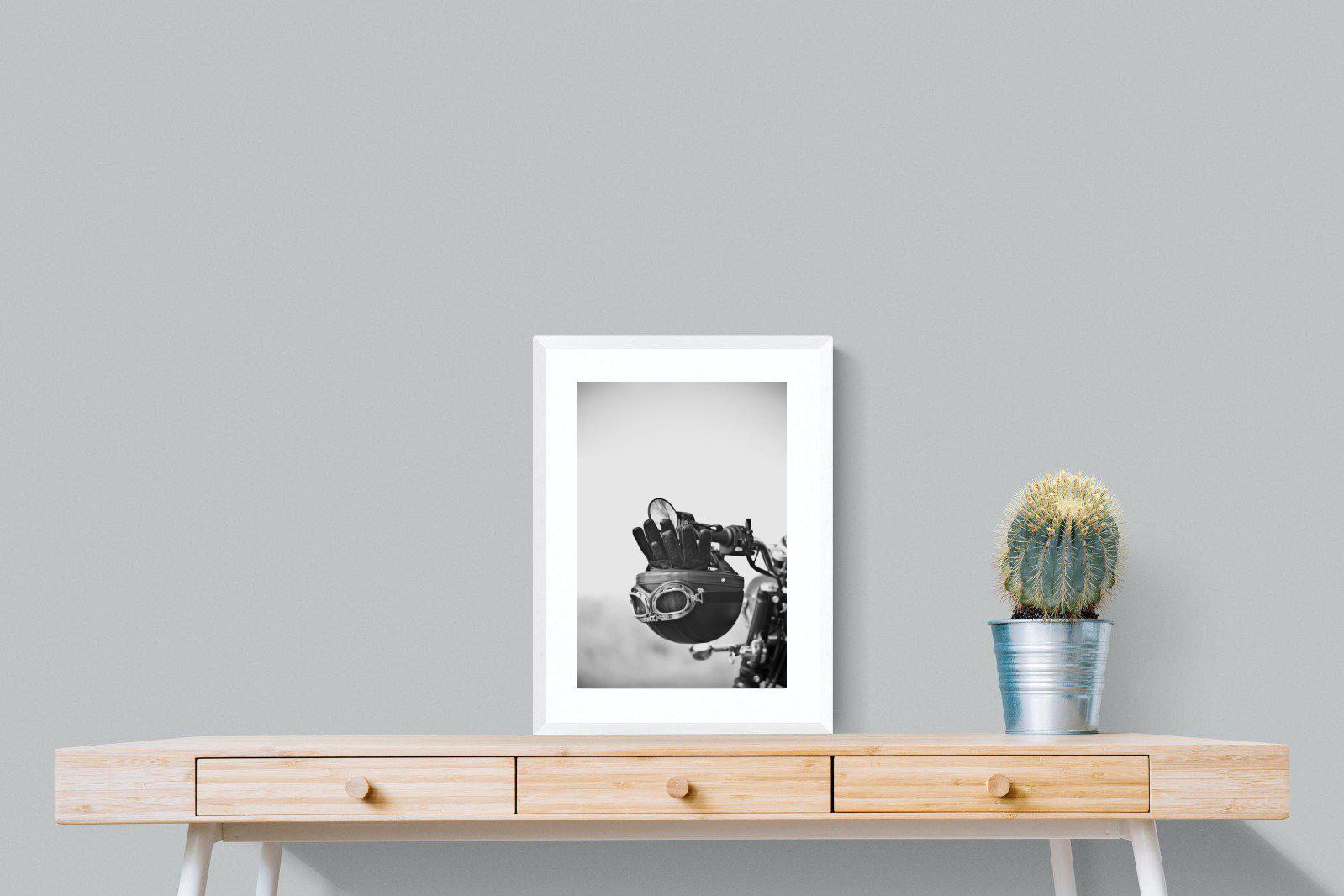 Biker Gear-Wall_Art-45 x 60cm-Framed Print-White-Pixalot