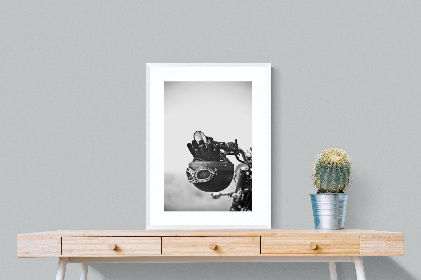 Biker Gear-Wall_Art-60 x 80cm-Framed Print-White-Pixalot