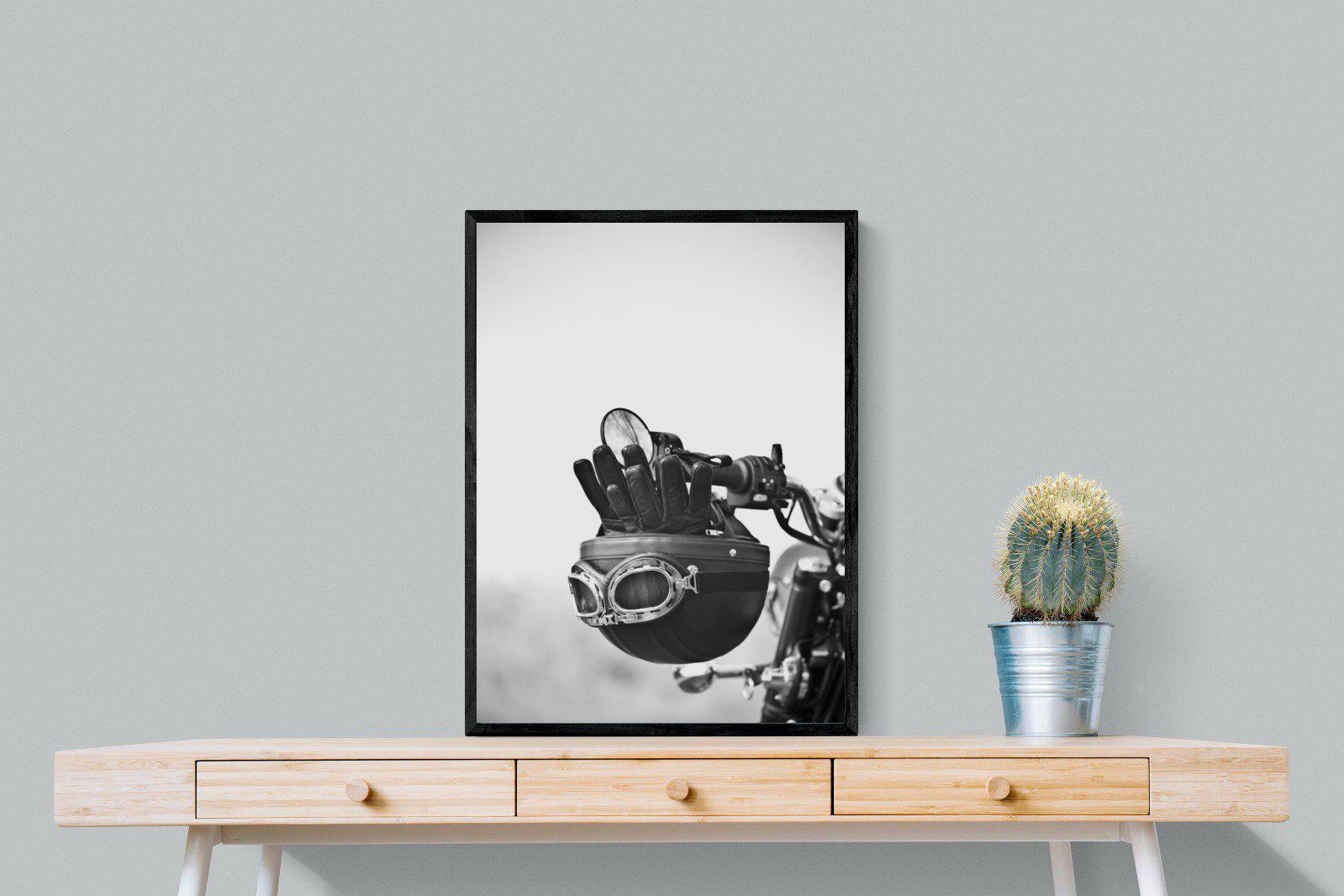 Biker Gear-Wall_Art-60 x 80cm-Mounted Canvas-Black-Pixalot