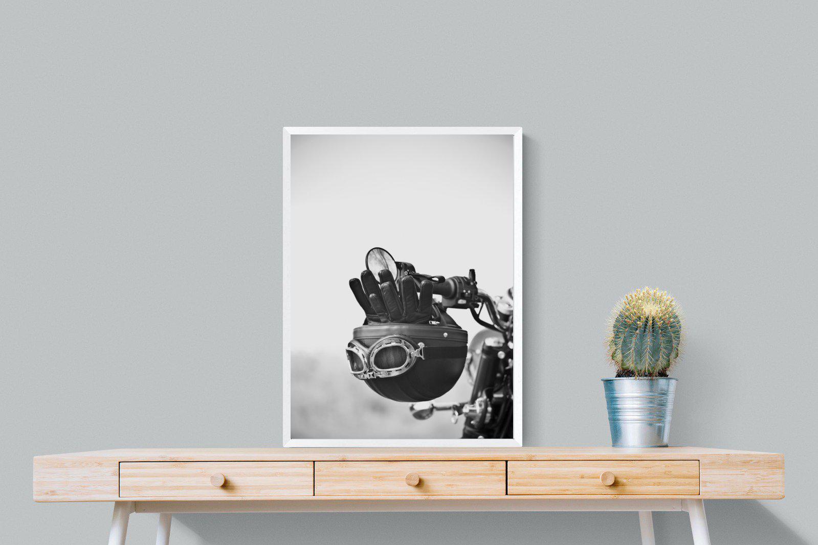 Biker Gear-Wall_Art-60 x 80cm-Mounted Canvas-White-Pixalot