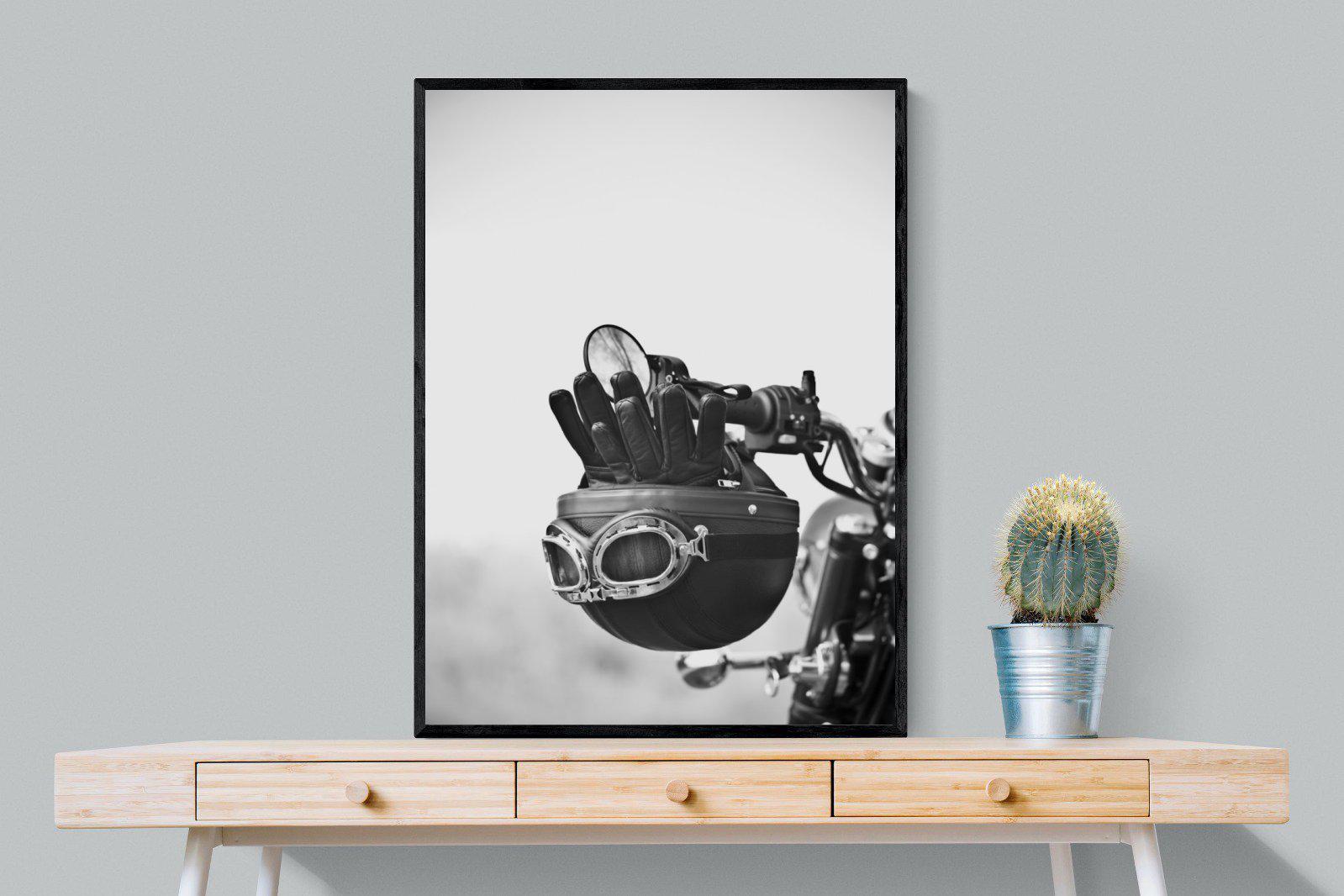 Biker Gear-Wall_Art-75 x 100cm-Mounted Canvas-Black-Pixalot