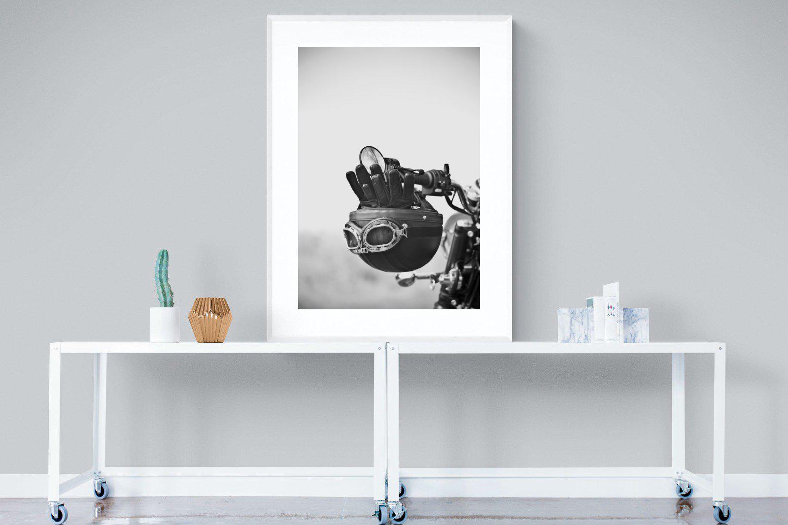Biker Gear-Wall_Art-90 x 120cm-Framed Print-White-Pixalot