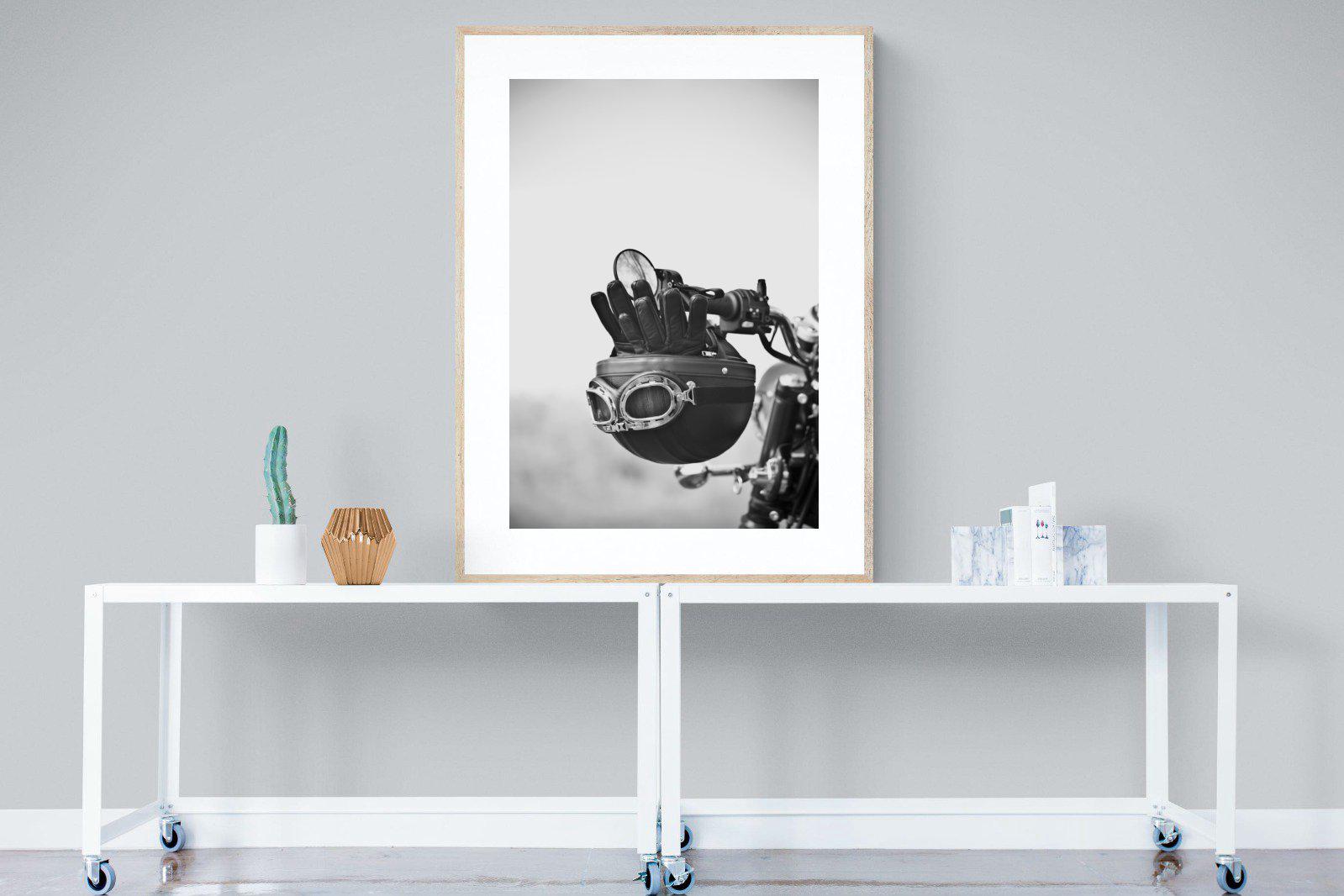 Biker Gear-Wall_Art-90 x 120cm-Framed Print-Wood-Pixalot