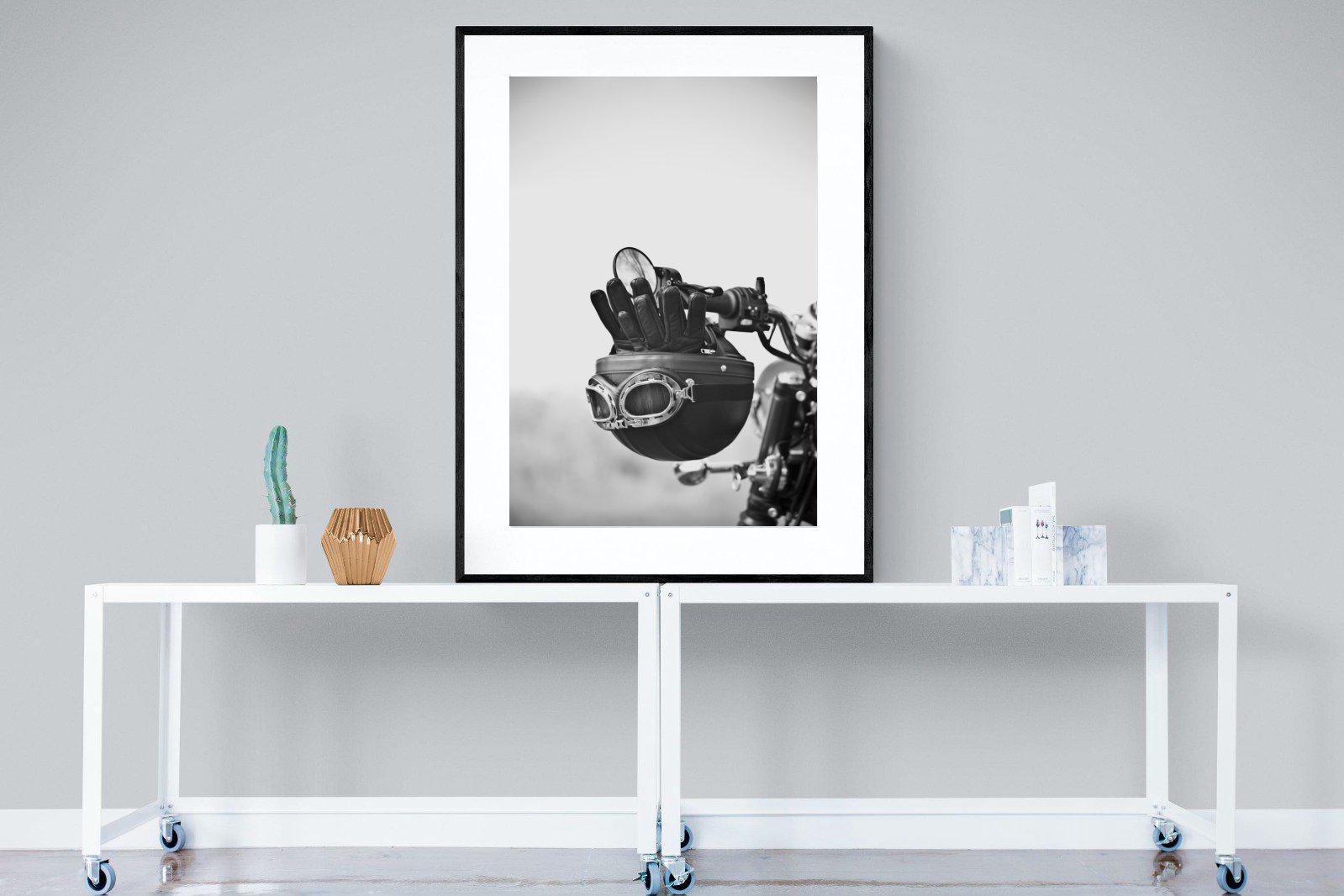 Biker Gear-Wall_Art-90 x 120cm-Framed Print-Black-Pixalot