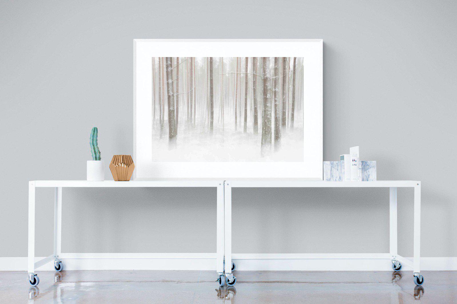 Birch Forest-Wall_Art-120 x 90cm-Framed Print-White-Pixalot