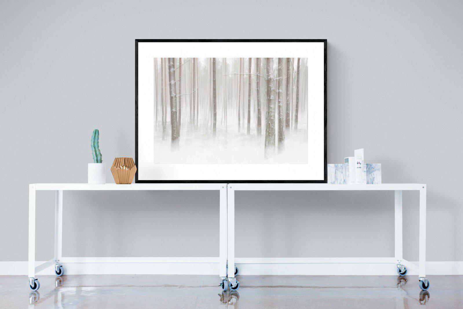 Birch Forest-Wall_Art-120 x 90cm-Framed Print-Black-Pixalot
