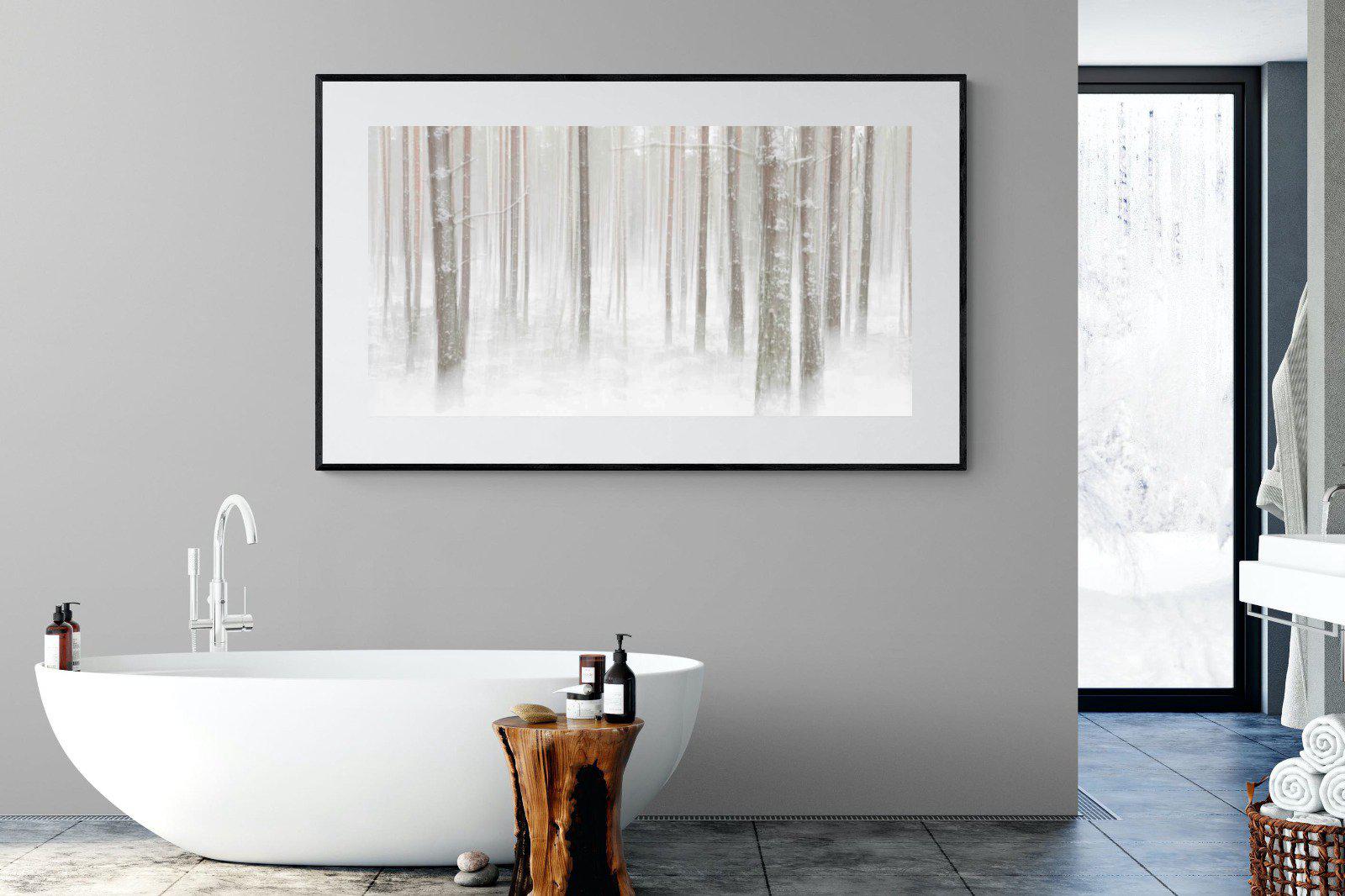 Birch Forest-Wall_Art-180 x 110cm-Framed Print-Black-Pixalot