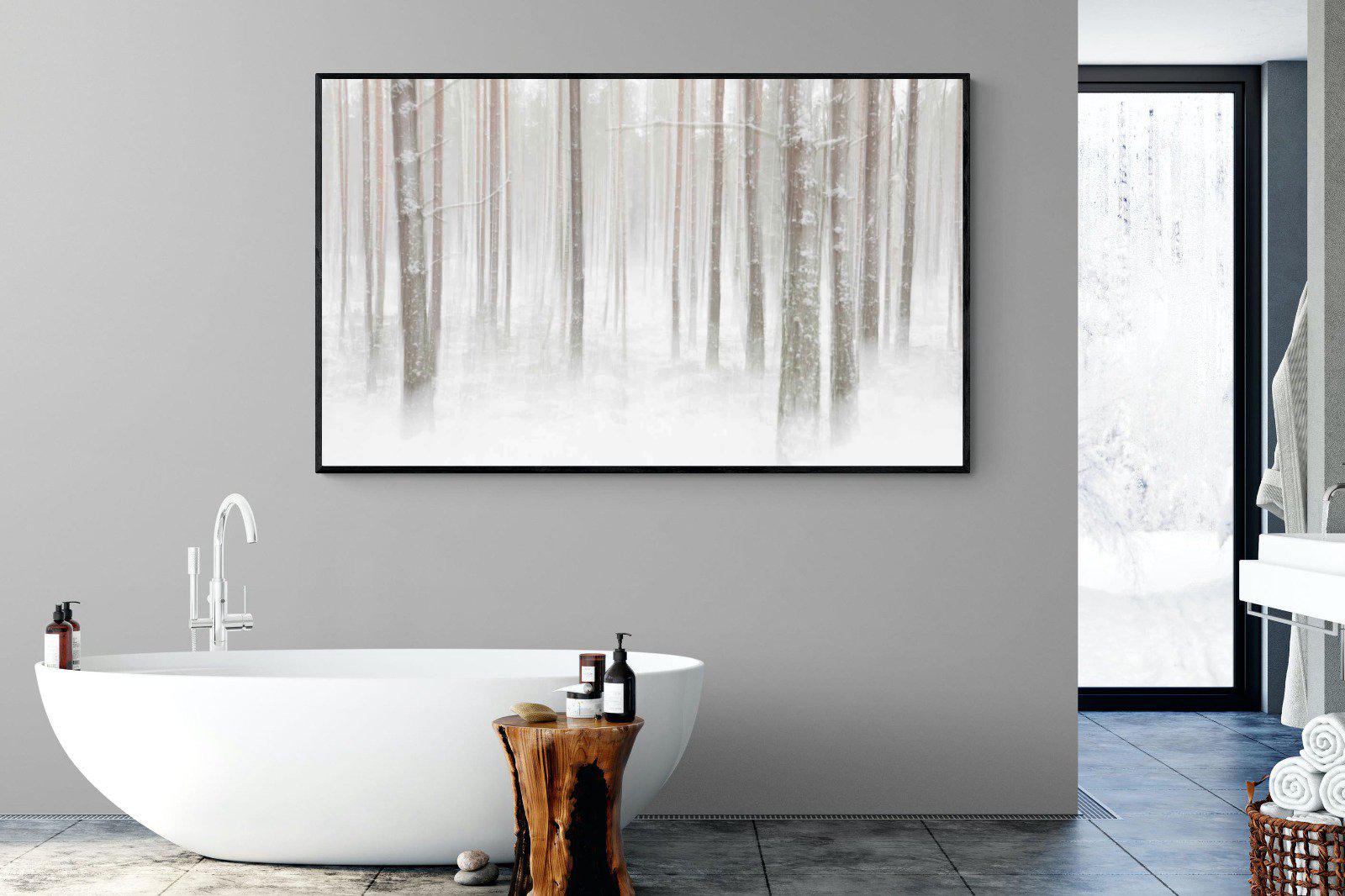 Birch Forest-Wall_Art-180 x 110cm-Mounted Canvas-Black-Pixalot