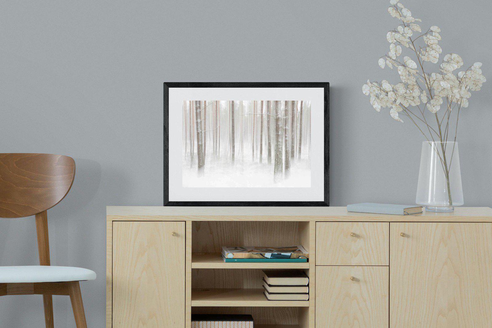 Birch Forest-Wall_Art-60 x 45cm-Framed Print-Black-Pixalot