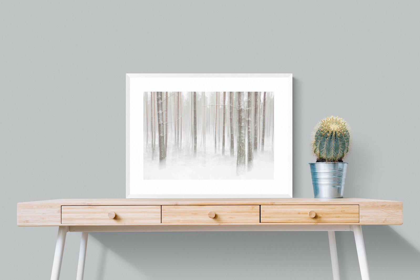 Birch Forest-Wall_Art-80 x 60cm-Framed Print-White-Pixalot