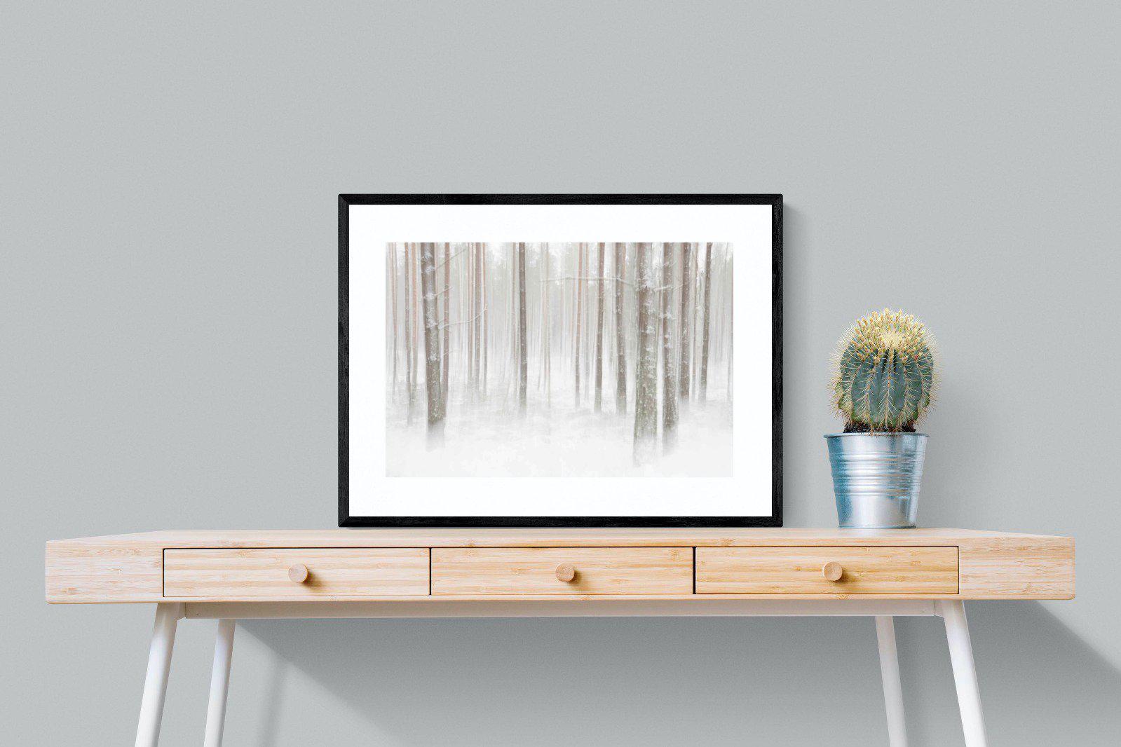 Birch Forest-Wall_Art-80 x 60cm-Framed Print-Black-Pixalot