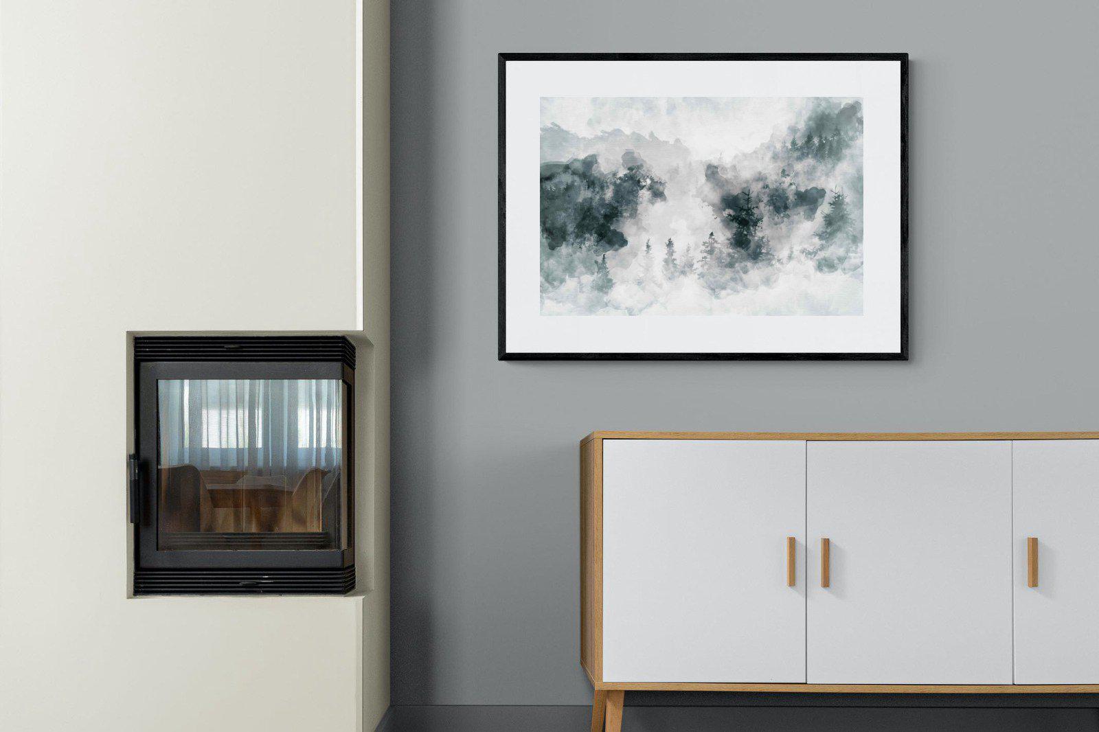 Birch Trees-Wall_Art-100 x 75cm-Framed Print-Black-Pixalot