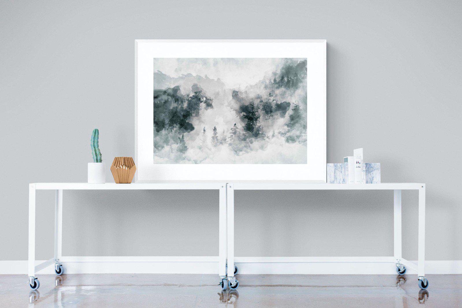 Birch Trees-Wall_Art-120 x 90cm-Framed Print-White-Pixalot