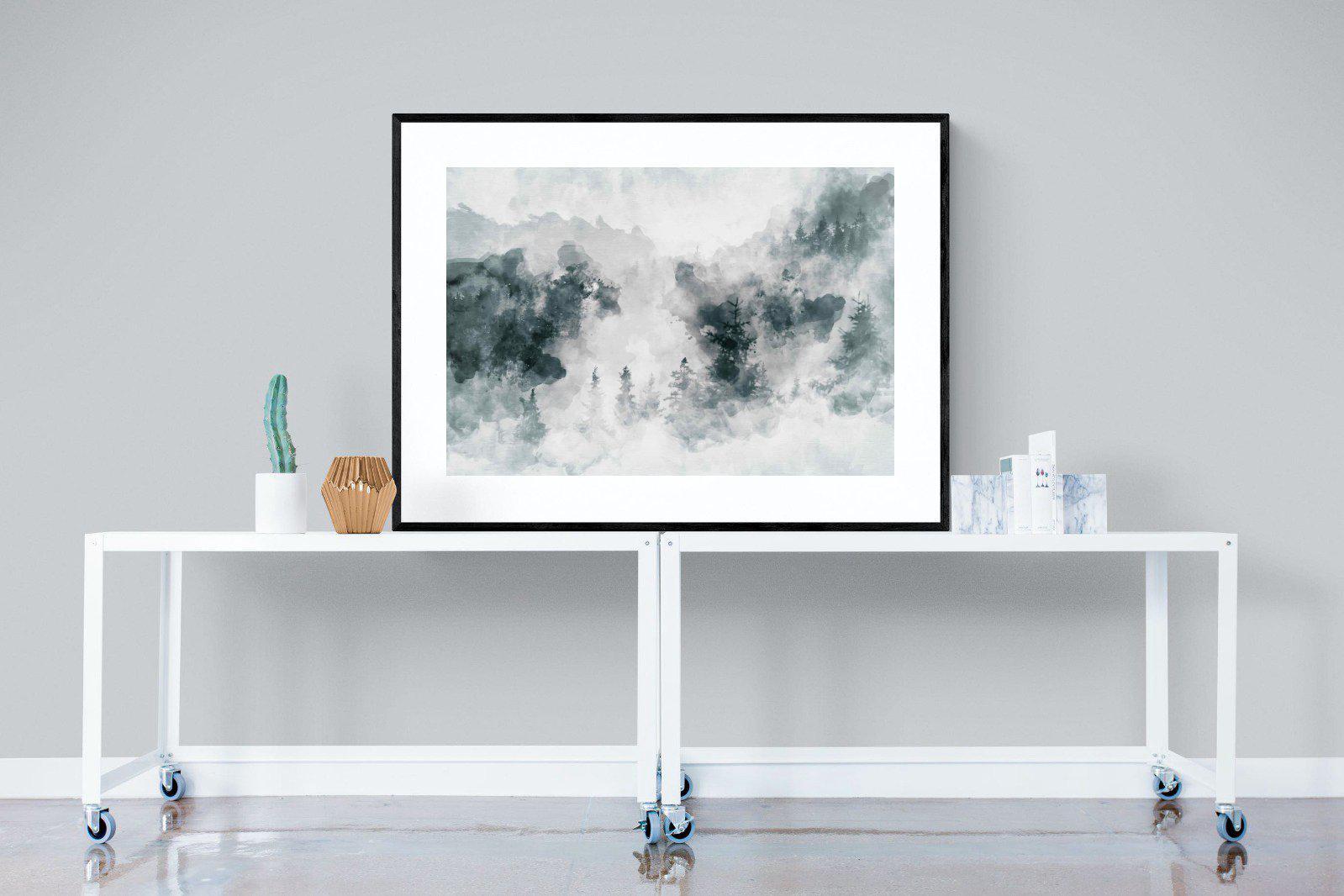 Birch Trees-Wall_Art-120 x 90cm-Framed Print-Black-Pixalot