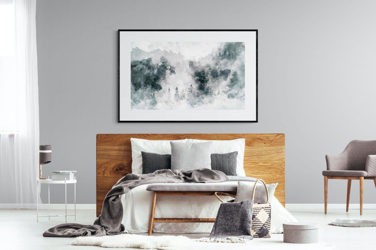 Birch Trees-Wall_Art-150 x 100cm-Framed Print-Black-Pixalot