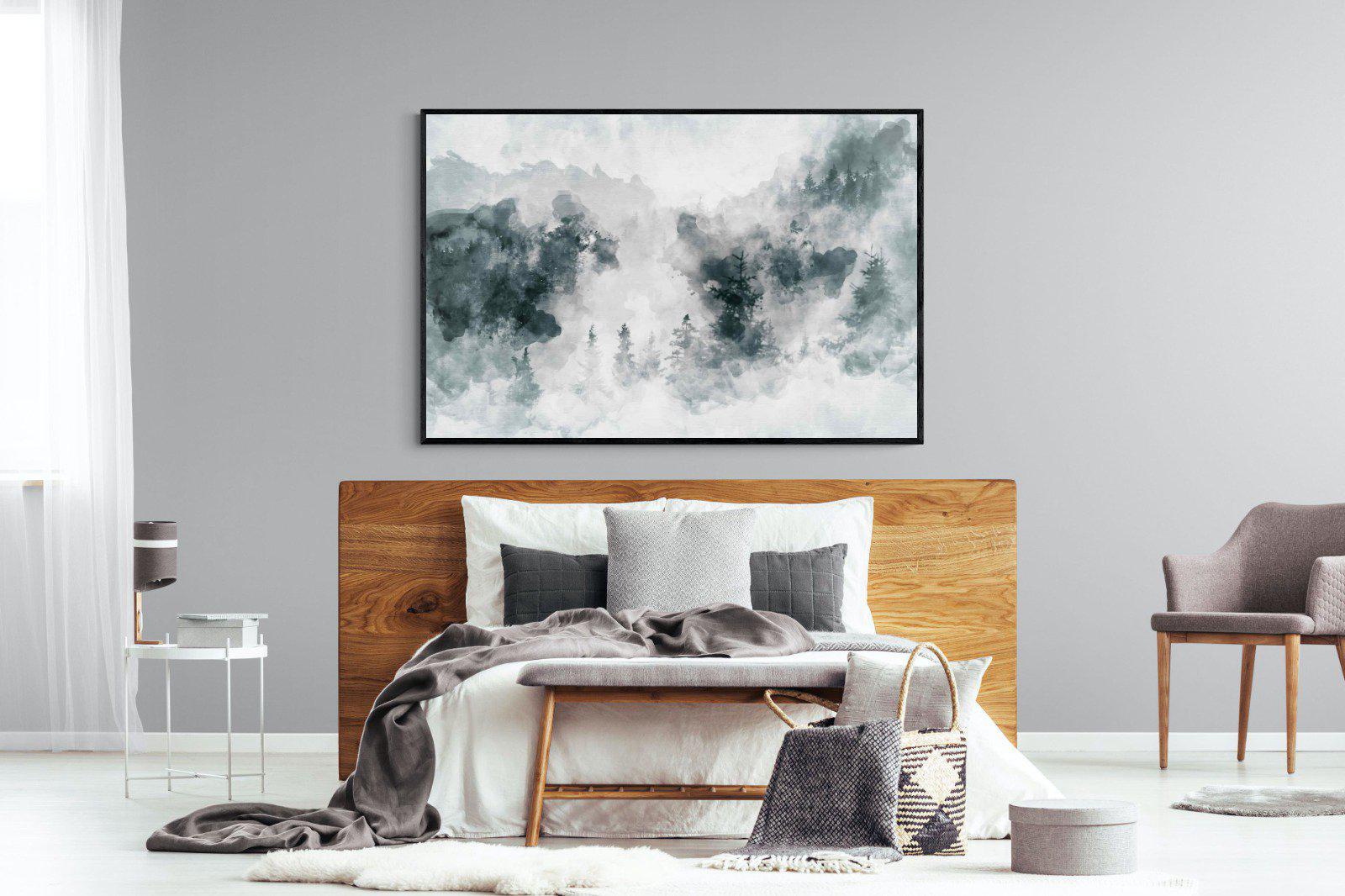 Birch Trees-Wall_Art-150 x 100cm-Mounted Canvas-Black-Pixalot