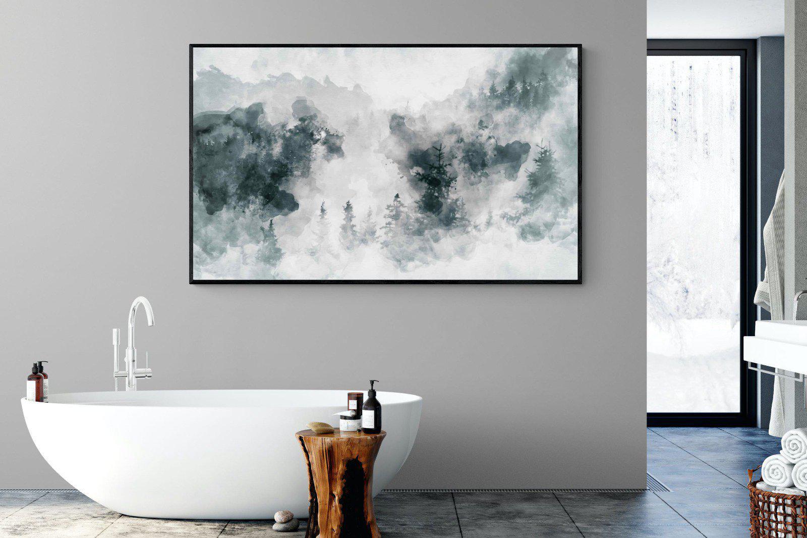 Birch Trees-Wall_Art-180 x 110cm-Mounted Canvas-Black-Pixalot