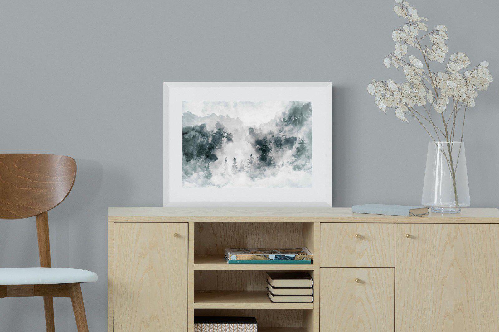Birch Trees-Wall_Art-60 x 45cm-Framed Print-White-Pixalot