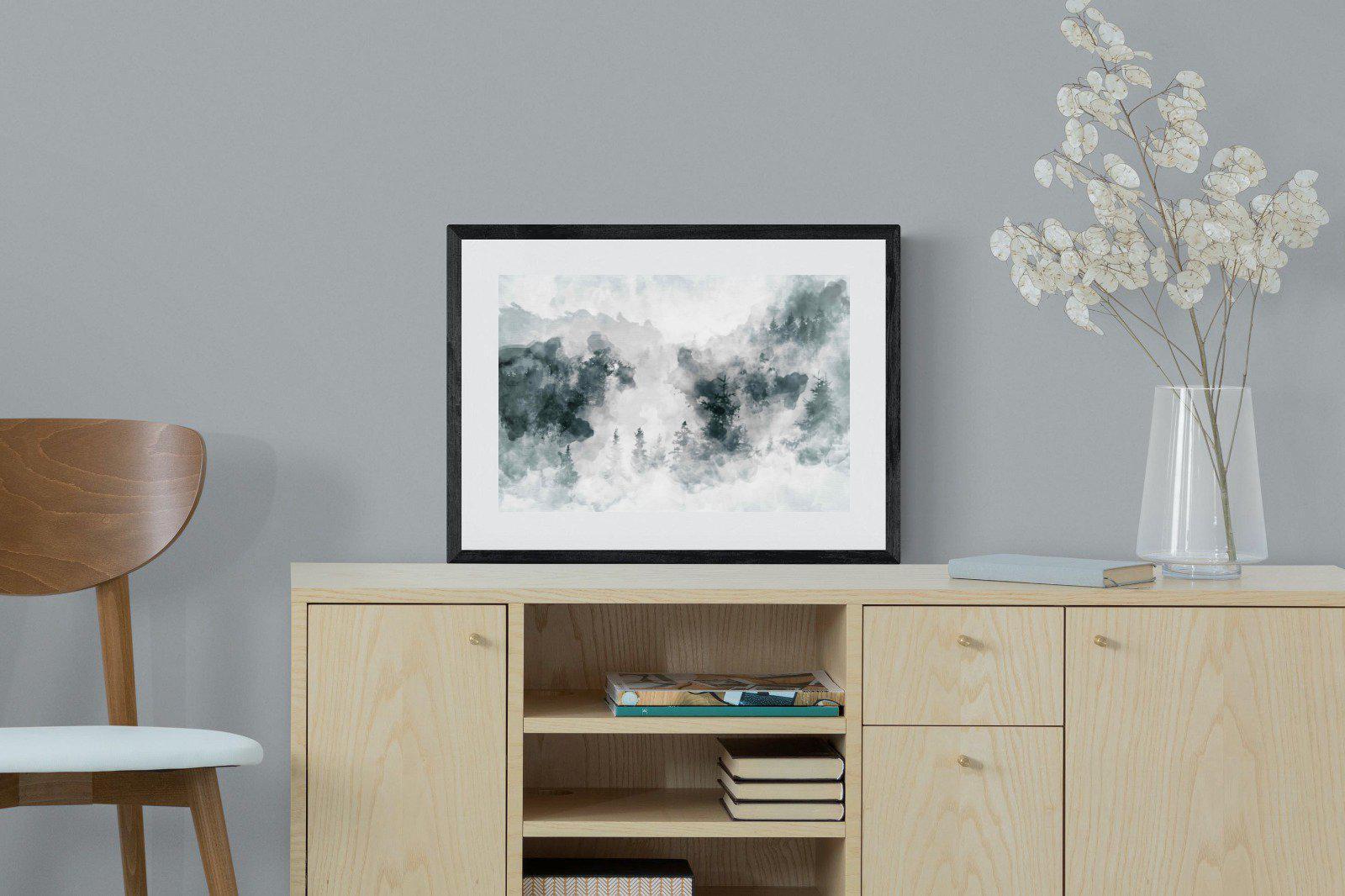 Birch Trees-Wall_Art-60 x 45cm-Framed Print-Black-Pixalot