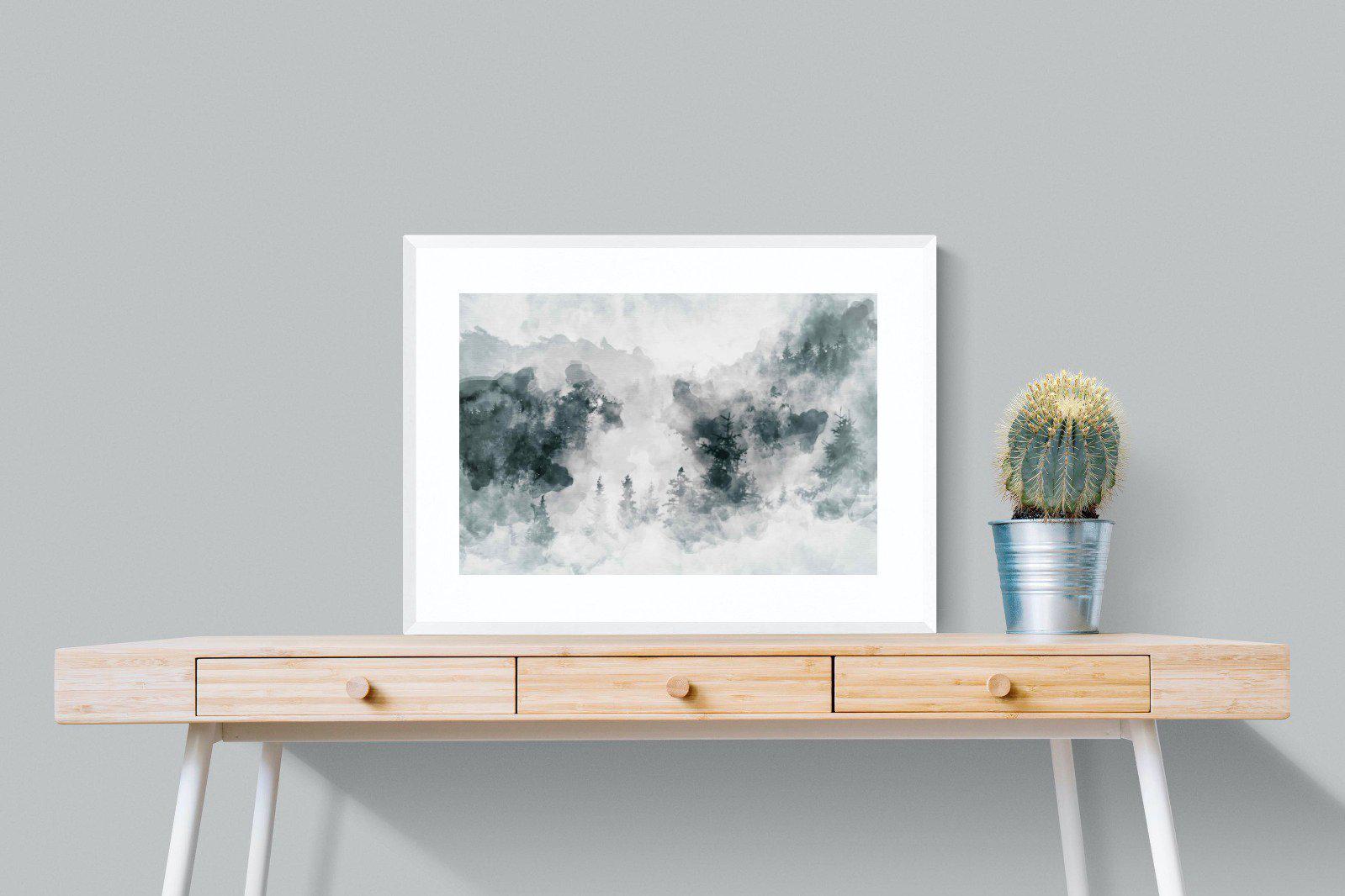 Birch Trees-Wall_Art-80 x 60cm-Framed Print-White-Pixalot