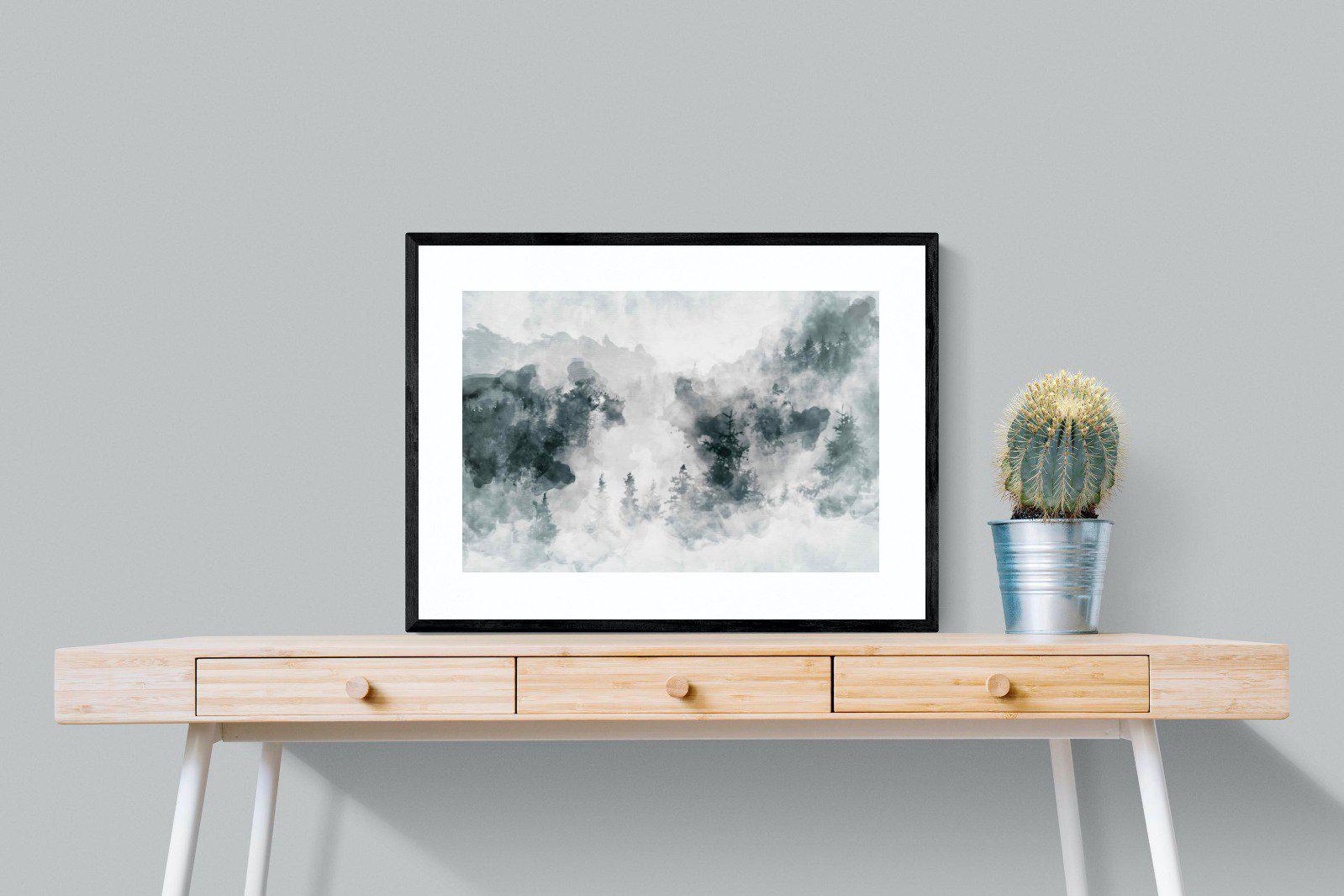 Birch Trees-Wall_Art-80 x 60cm-Framed Print-Black-Pixalot
