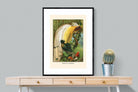 Birds of Paradise Etching-Wall_Art-75 x 100cm-Framed Print-Black-Pixalot