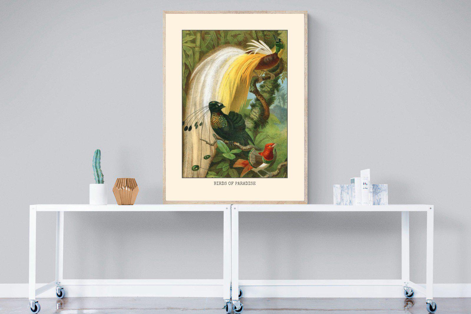 Birds of Paradise Etching-Wall_Art-90 x 120cm-Mounted Canvas-Wood-Pixalot