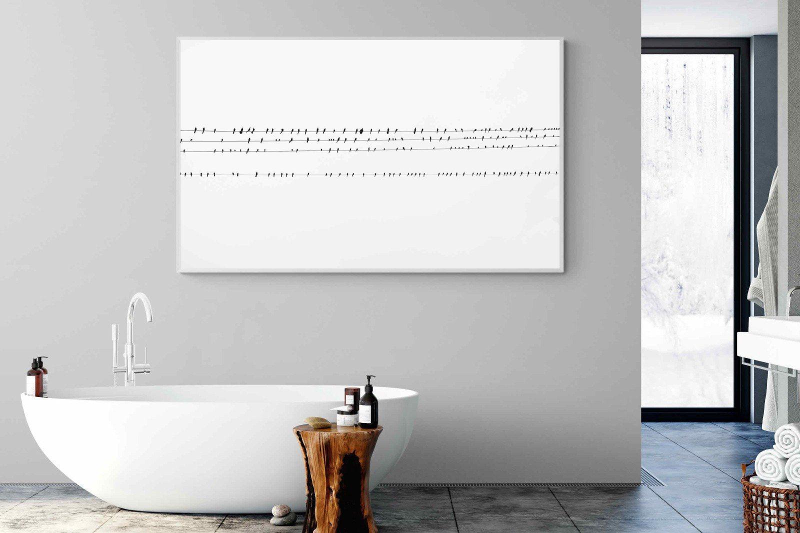 Birds on a Wire-Wall_Art-180 x 110cm-Mounted Canvas-White-Pixalot