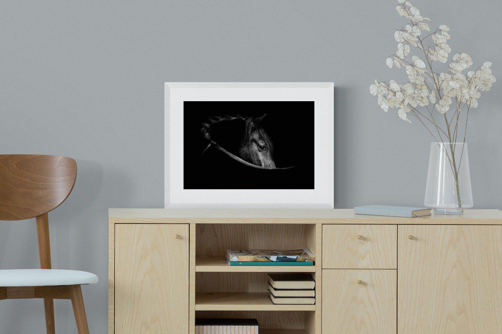 Black Beauty-Wall_Art-60 x 45cm-Framed Print-White-Pixalot